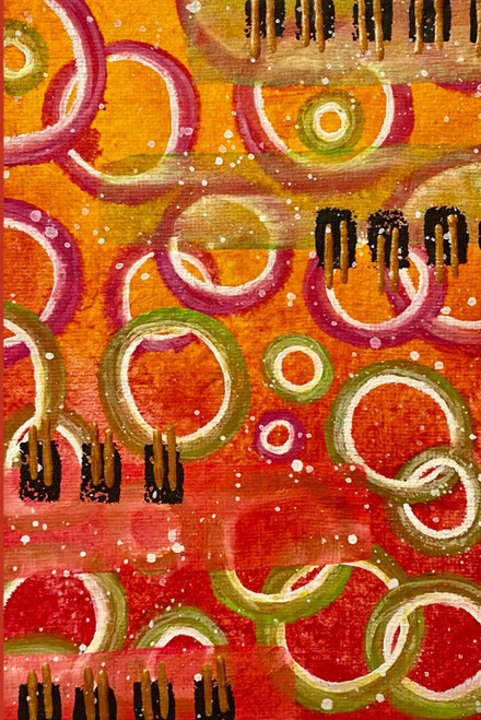 Burst Abstract Art Lined Blank Journal Notebook: Orange Shapes Boho