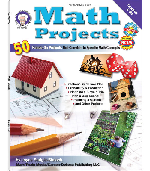 Mark Twain Math Projects Math Workbook Grades 5-8+ Algebra Fractions