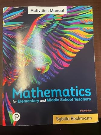 Activities Manual Mathematics for Elementary and Middle