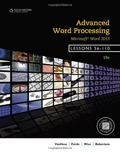 Advanced Word Processing Lessons 56-110 by Susie Vanhuss