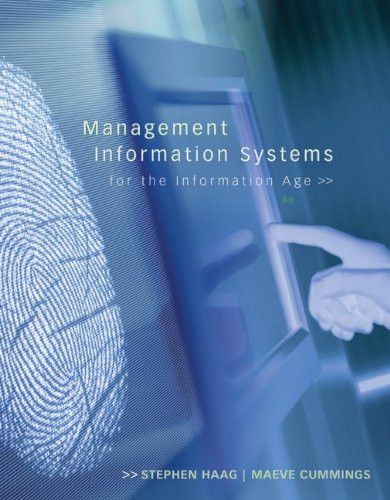 Management Information Systems For The Information Age by Stephen Haag ...