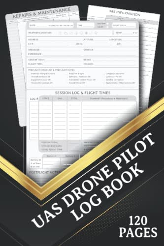 Hcs Uas Log In UAS Pilot Log Book: Drone Flight Log Book Repair Logbook by Creative ...