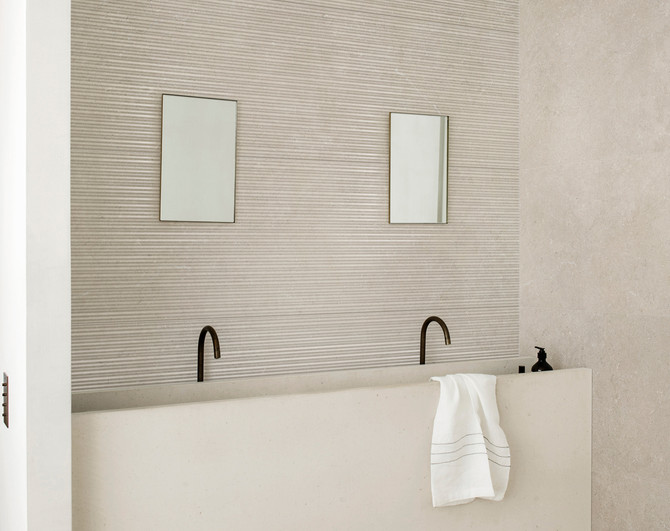 Bagno Effetto Marmo 60x180 Limestone Mikado