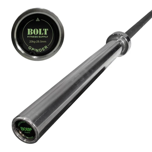 Grinder Men's Black Shaft Olympic Barbell with Chrome Sleeves - 1000 lbs 