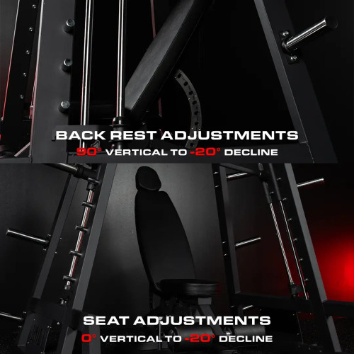 Loki Multi-Adjustment 4-in-1 Plate-Loaded Self-Spotting Decline to Shoulder Press Combo -4