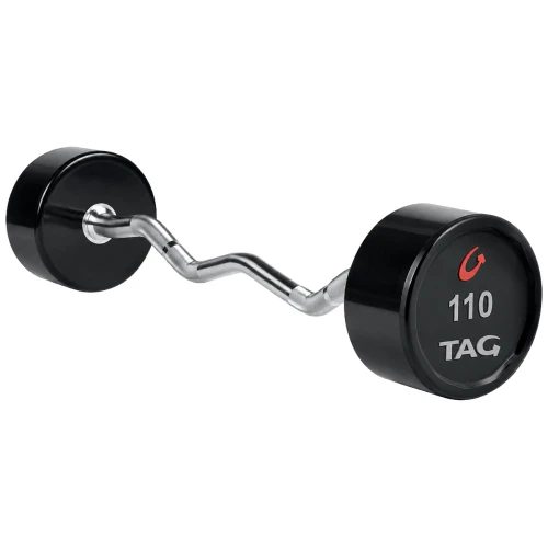 Premium Urethane Fixed Barbell With Ez Curl Handle 