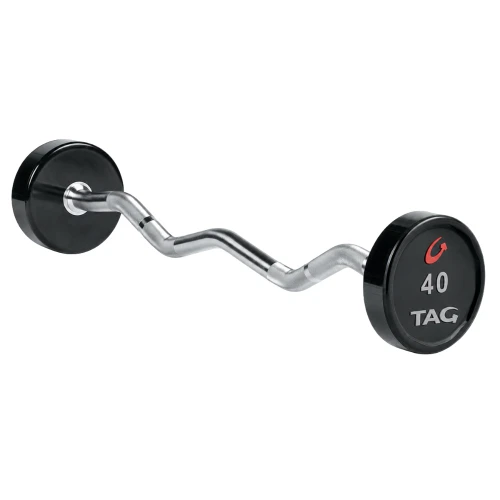 Premium Urethane Fixed Barbell With Ez Curl Handle 3