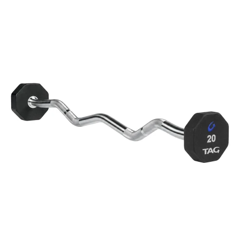 8-Sided Virgin Rubber Fixed Barbell With Ez Bar 1