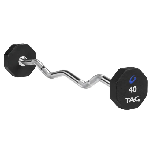 8-Sided Virgin Rubber Fixed Barbell With Ez Bar 3