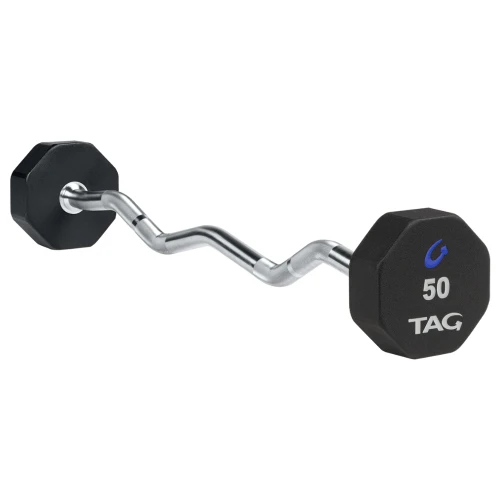 8-Sided Virgin Rubber Fixed Barbell With Ez Bar 4