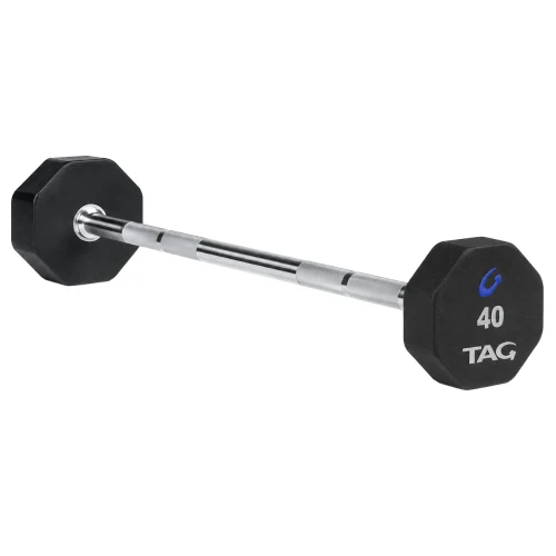 8-Sided Virgin Rubber Fixed Barbell With Straight Bar 3