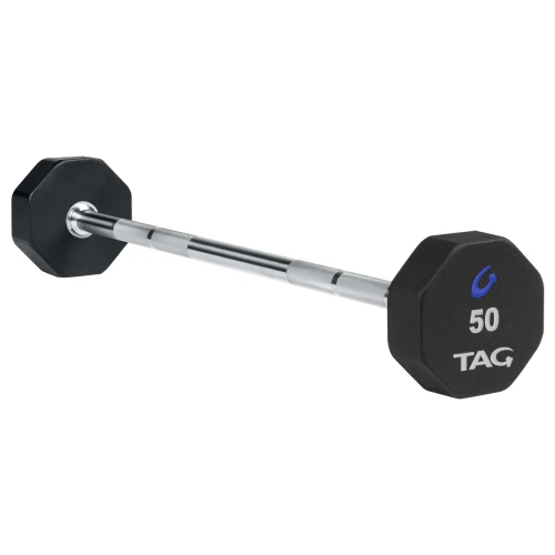 8-Sided Virgin Rubber Fixed Barbell With Straight Bar 4