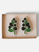Beaded Blueberry Earrings