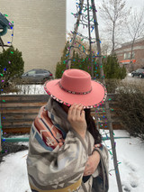 Beaded Hat and Hatband (Pink)