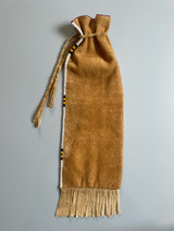 Smoked Tan Moose Hide Pipe Bag with Quillwork
