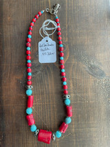 Red Sea Bamboo and Howlite Necklace