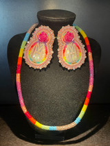 Wrap Beaded Necklace Set 1 (Pink Multi)