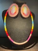 Wrap Beaded Necklace Set 2 (White Cab Multi)