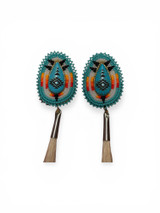Turquoise Beaded Earrings with Horse Hair