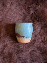Small Buffalo and Raven Vase
