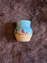 Small Buffalo and Raven Vase