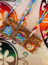 Wrapped Necklace with Beaded Pouch (variety)