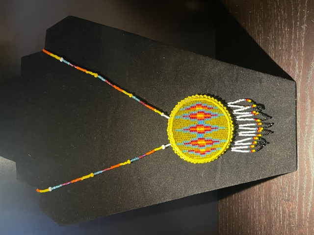 Colorful Native American Seed Bead Sunburst Necklace - Ruby Lane