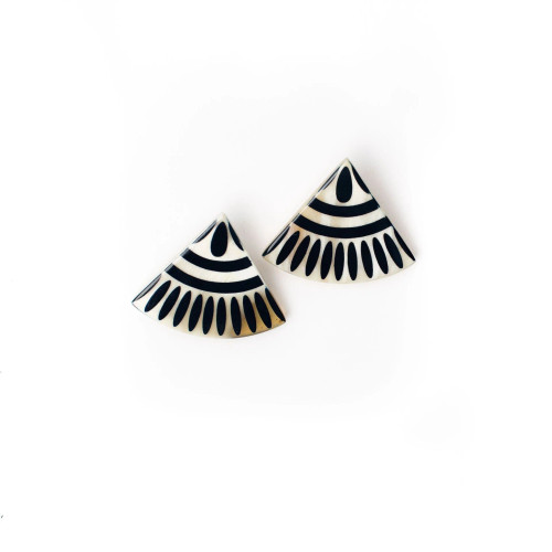 Navy Tile Earrings