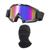 LJDJ Dirt Bike Goggles ATV Off-Road Riding Motorcycle Motocross Glasses with Sun UV Protection Balaclava Full Face Cover (Black/Colorful+Mask)