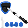 AstroAI Windshield Cleaner Tool, Car Interior Window Detailing Cleaning Kit with Extendable Handle and 4 Easy-to-Install Reusable Microfiber Pads, Au
