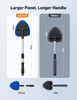 AstroAI Windshield Cleaner Tool, Car Interior Window Detailing Cleaning Kit with Extendable Handle and 4 Easy-to-Install Reusable Microfiber Pads, Au