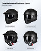ILM Open Face Motorcycle 3/4 Half Helmet for Dirt Bike Moped ATV UTV Motocross Cruiser Scooter DOT Model 726X (Matte Black,M)