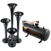 VEVOR 4 Trumpet Air Horn Kit, 150dB Train Horns for Pickup Trucks, 12V 120 psi Air Compressor 0.8 Gal/3 L Tank with Gauge for Any 12V Vehicle Car Tru