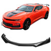 IKON MOTORSPORTS, Front Bumper Lip Compatible with 2016-2024 Chevy Camaro, 1LE Style Gloss Black Front Air Chin Dam Bodykit Underbody Lip Spoiler Spl