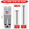 Pit Posse 802 Spare Tire Carrier Wall Mount Bracket for Enclosed Trailer - Made in USA - Wheel Mounted Aluminum Holder Rack Universal Fit for Utility