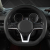 West Llama Flat Bottom Car Steering Wheel Cover for Nissan,D Shaped Steering Wheel Cover for Rogue,Altima,Kicks (Black-Standard Size)