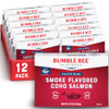 Bumble Bee Smoke Flavored Red Coho Salmon Fillets in Oil, 3.75 oz (Pack of 12) - 19g Protein - Skinless, Boneless - Great for Snacks & Recipes - Glut