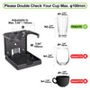 Spurtar 2pcs Boat Cup Holder Suitable for Most Size Mugs Water Bottle Drink 2.36-3.94Inch/60-100MM Adjustable Folding Wall Car Desk Cup Holder for Tr