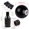 Pursuestar Black 8 Round Ball Gear Shift Knobs, Universal Automatic Manual Shifter Knob + Aluminum Adapter, Stick Shift Knob Head Cover Handle Ball w