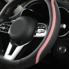 Car Steering Wheel Cover, Leather Steering Wheel Cover Pink Universal 14.5-15 Inch Microfiber Leather Anti-Slip Breathable Auto Steering Wheel Covers