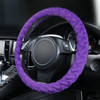 Flying Banner car Steering Wheel Cover Massage Velvet Warm Universal Size 15 inches SUV Truck Anti Slip Odorless Summer Winter (Purple, Velvet Massag