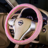 Carwales Car Steering Wheel Cover Pink for Women Girls Cute Bling Accessories 15 Inch Universal Colorful Crystal Rhinestone Diamond Rainbow Anti-Slip