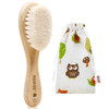haakaa Wooden Baby Hair Brush for Newborns and Toddlers Baby Brush Natural Soft Wool Bristles Hairbrush, Ideal for Cradle Cap, Perfect Baby Registry