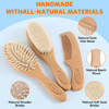 Baby Hair Brush & Comb Set, Organic Wooden Hairbrush Natural Goat Bristles 3-Piece for Newborns & Toddlers, Ideal for Cradle Cap & Itching, Perfect S