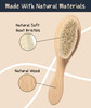 Worthies Baby Hair Brush & Comb Set, Wood Hair Brush with Soft Goat Bristles and Comb, Newborn Infant & Toddler for Cradle Cap