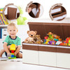 FIIOEOY Extra Large Toy Box with Lids, Collapsible Toy Storage Organizer with Divider for Kids, Sturdy Toy Chest for Bedroom, Nursery, Living Room, P
