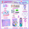 Cherry Tale Mermaid Toys Gifts for Girls 4-6 7 8 9 10 Years Old, Girls Birthday Gifts Set with Light Up Star Pillow Diary Plush DIY Water Bottle Kits
