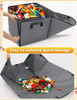 YOHOOLYO 2 In 1 Toy Storage Bin Play Mat, Storage Box for Kids Children Space Adventures Design,Nursery, Playroom, Basket for Building Bricks Blocks
