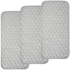 BlueSnail Quilted Thicker Waterproof Changing Pad Liners 3 Count(Gray 13 x 27)