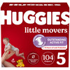 Huggies Size 5 Diapers, Little Movers Baby Diapers, Size 5 (27+ lbs), 104 Count, Packaging May Vary